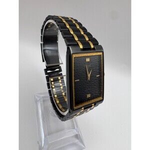 Pulsar V250-5310 R0 Vintage Gold and Black Tank Watch